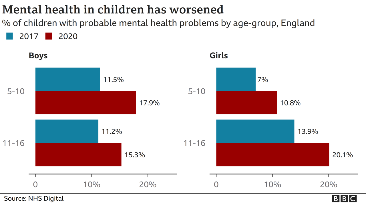 Youngchildren's mental health statistics 2019 since 1999 in america